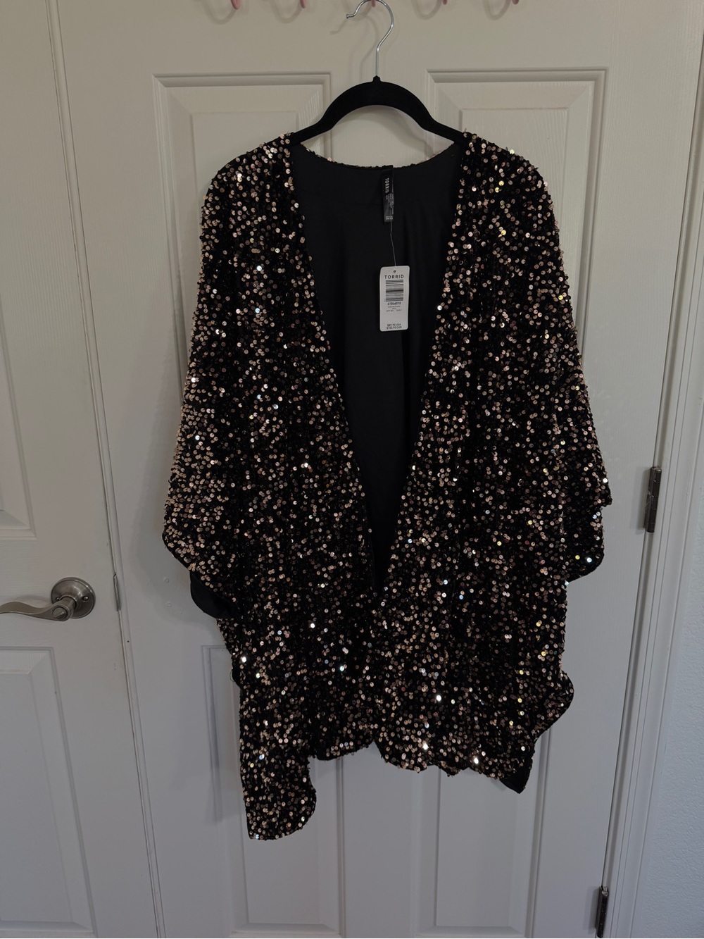 torrid Black and Gold Open-Front Sequin Shrug NWT Festival Party New Year